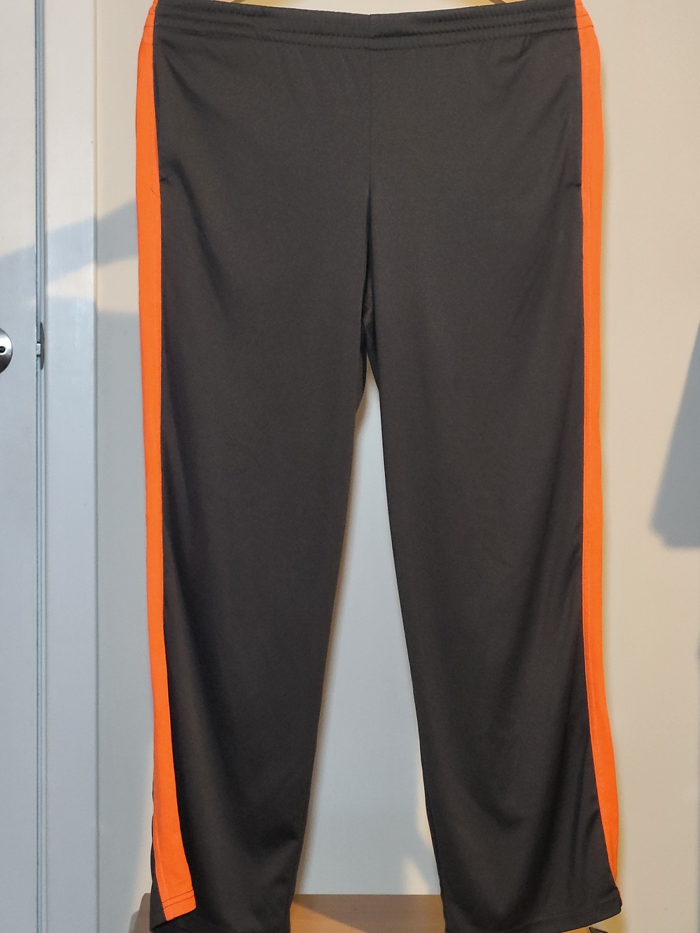 Champion Black Sweatpants with Orange Side Stripes